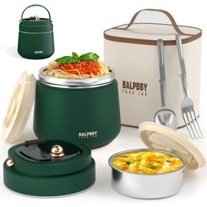 Thermo for Hot Food Adults 40OZ Soup Thermo Lunch Containers Wide Mouth Vacuum Insulated Food Jar Stainless Steel Leakproof Lunch Box with Spoon and Fork, Keeps Food Warm, Ideal Gift for Men and Women