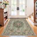 3x4 Area Rugs for Living Room: Perfect for Bedroom Kitchen Kids Room Nursery - Stain & Water Resistant Non-Slip Pet & Child Friendly Vintage Carpet (Green, 3x4)