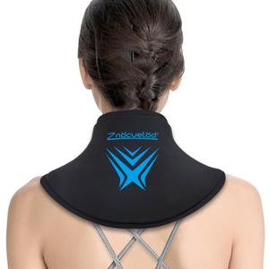 Neck Ice Pack Wrap Reusable Gel Ice Packs for Cervical Injuries Pain Relief, Flexible Cold Hot Compress Therapy for Shoulder Swelling, Bruises, Stiff Neck, Migraine, Surgery Recovery (One Size)