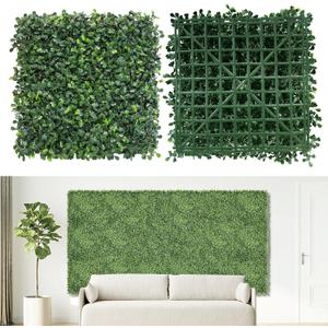 Artificial Grass Wall Panels Backdrop, 10"x 10"(12Pcs) Faux Boxwood Panels for Outdoor Indoor Green Wall Decor, Party Wedding Garden Fence Decorations