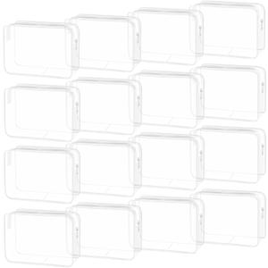 YedsIntu 16 Pack Waterproof Cosmetic Bag TSA Approved Toiletry Bag, Portable Travel Pouch with Zipper, Vinyl Plastic Organizer Storage for Men and Women (White-L)