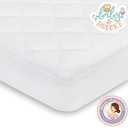 Organic Bamboo from Viscose Fitted Crib Mattress Protector Pad by Baby&Brooke 100% Waterproof, Absorbent, Non-Toxic, Breathable Mattress Cover - (52"x 28"x 8")