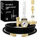 RX WELD Argon Regulator Flowmeter Gas Gauge for Mig Tig Weld with Gas Welding Hose