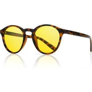 SUNGAIT Classic Vintage Round Polarized Sunglasses for Women Men Retro Style UV400 (Night Lens/Amber Frame(matte Finish))