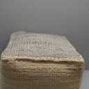 Ash Grey Jute Pouf Ottoman 18x18x14 Inch Handmade Braided Natural Jute & Cotton Floor Pouf, Boho Footstool for Living Room, Bedroom, Extra Seating & Decor