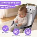 Foldable Baby Bouncer, Baby Seat with 3 Adjustable Heights, Portable Newborn Rocker, Ergonomic Bouncy Seat for Natural Bounce, Bouncer for Babies 0-18 Months, Soft Cotton