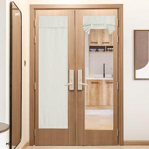 NICETOWN Faux Linen French Door Curtains for Window, Thermal Insulated Blackout Shade for Glass Front Door, Tie Up Shades Window Covering, 26 X 72 Inches, Natural, 1 PC