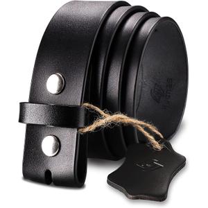 HJones Western Belts for Men without Buckle,Cowboy Belt Buckles for Men,1.5" Wide Genuine Leather Belt No Buckle (38, Black)
