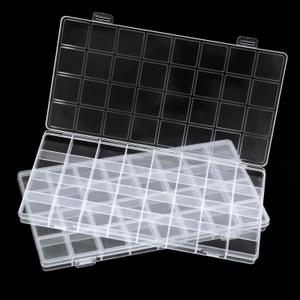GREENTIME 2 Pack 32 Grids Clear Plastic Storage Organizer Boxes, Diamond Painting Containers, Bead Storage Containers for Small Hardware Small Parts Crafts Jewelry