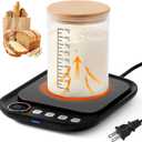 Sourdough Starter Warmer Mat, Sourdough Heating Mat for Jars up to 40 oz with Temp Memory Function & Precise 1F Thermostat Control, Sourdough Warming Mat for Home Baking (Black, Regular)
