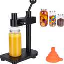 Manual Bottle Can Sealer for 55mm Caps - Adjustable Home Brewing Tool Made of Aerospace Aluminum, Includes Silicone Funnel (Black)-Only suitable for press-type sealing bottle caps