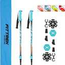 Hiking Poles for Kids - Ultralight Nordic Walking Sticks - Telescopic Child Trekking Poles Collapsible 2 Pack (blue)