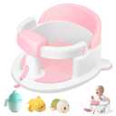 Baby Bath Seat for Babies 6 Months & up, Non-Slip Toddler Bath Seats for Babies Sitting Up,Safe Infant & Newborn Baby Bath Chair Support for Bathtub/Living Room/Shower Room, Pink