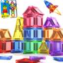 Magnetic Tiles for Toddlers Magnetic Blocks Portable STEM Building Kids Toys Ages 3-8, Preschool Outdoor Toy Classroom Must Haves Travel Gifts Magnet Block Toys for 3 4 5 6 7 8 Year Old Boys and Girls