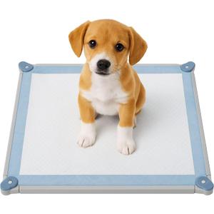 Patented SureGrip Pee Pad Holder - Fits All Common Pad Sizes, 100% of Urine Stays on Pad, Built-in Pad Grips Secure Pad to Holder, Holder Can Secure to Floor, No Sliding or Folding