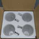 BYCNZB 16oz White Funnel Ceramic Tall Coffee Mugs for Coffee, Tea, Cocoa, Latte, Milk set of 4