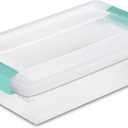 Sterilite 4-Pack Clip Box, Stackable Clear Plastic Bins with Latching Lids, Deep - Writing, Arts or Crafts Supplies Storage Containers for Home, Office, Classroom and Workshop Organization