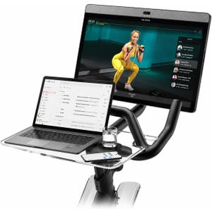 SELINA Peloton Bike Accessories Desk Tray - Laptop, Tablet & Phone Holder for Peloton Bike Plus | Clear Acrylic Peloton Tray, No-Scratch Cushion Tape Included (Bike+)
