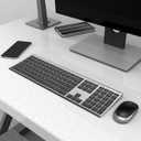 Wireless Keyboard and Mouse, Vssoplor Rechargeable Quiet Full-Size Keyboard and Mouse Combo Set Ultra Slim Design for Laptop, PC, Notebook, Desktop-Dark Gray