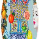 Italian Sicilian Moors Head Summer Lemon Art Throw Pillow, 16x16