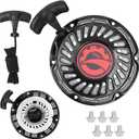 Recoil Starter for Predator 212 Coleman BT200X with Thicker Housing Pawl, RUTU Pull Starter Assembly Replacement for Honda GX160 GX200 5.5HP 6.5HP Small Engine Go Kart Mini Dirt Bike Black
