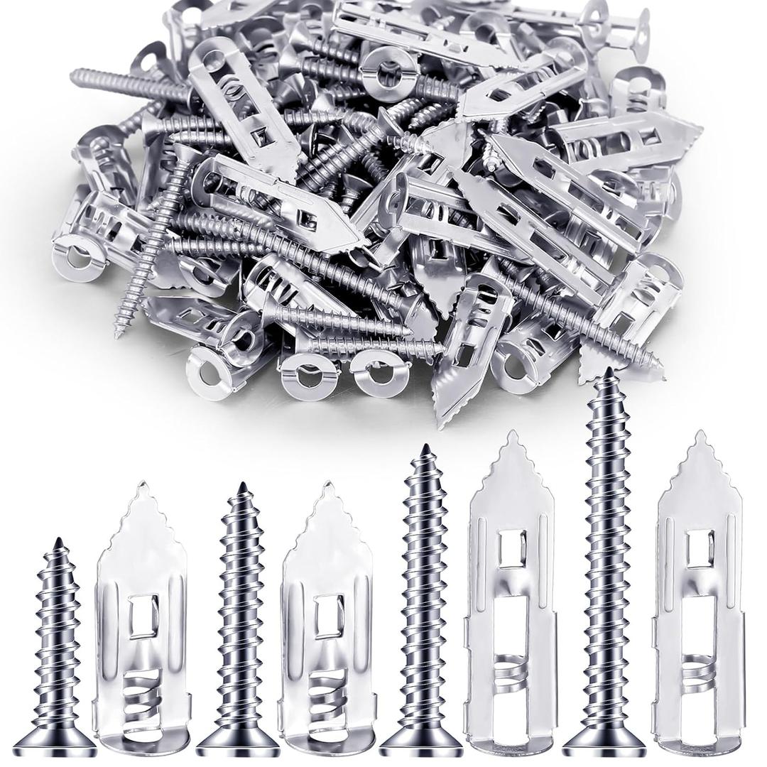 LEIFIDE 490 Pcs Self Drilling Drywall Anchors Screws, 4 Sizes Expansion Screws and 2 Sizes Wall Anchors, 2026 Upgraded Zinc Plated Steel No Drill Needed for Wall Hanging, Easy to Install