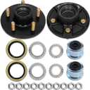 2 Sets 3500lb Trailer Axle Trailer Hub Kit 5 Bolt 4.5",5×4.5 Trailer Hub fit 1-1/16" to 1-3/8" Tapered Trailer Spindle,Trailer Hub Assembly,Boat Trailer Hubs 5 Lug (Not Fit for Straight Spindle)