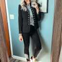 GRAPENT Women's Business Casual Buttons Pockets Open Front Blazer Suit Cardigan (Black, S)