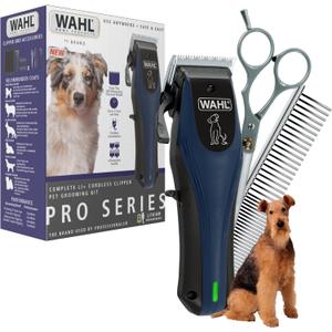 Wahl Power Pro Lithium Ion Rechargeable Cordless Dog Grooming Kit - Heavy Duty Cordless Electric Dog Clippers for Grooming The Thickest Coats - Model 3024675