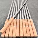 22-Inch Large Metal Barbecue Skewers,HONSHEN Heavy Stainless Steel 3/8 Inch Wide Blade with Hardwood Handle Long Flat BBQ Skewers for Grilling Meat,Chicken,Shrimp,Vegetables-Set of 12 (22 INCH)