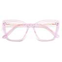 AMOMOMA Trendy TR90 Oversized Blue Light Reading Glasses Women,Stylish Square Cat Eye Glasses AM6031 Crystal Purple 2.5 x