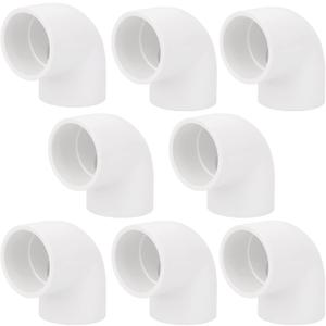 8 Pack 1-1/4" 90 Degree Elbow PVC Pipe Fittings 2 Way Right Angle PVC Pipe Fitting, Furniture Build Grade SCH40 (Socket x Socket) 1.25" PVC Fitting Connectors for DIY PVC Shelf Garden Support Structure