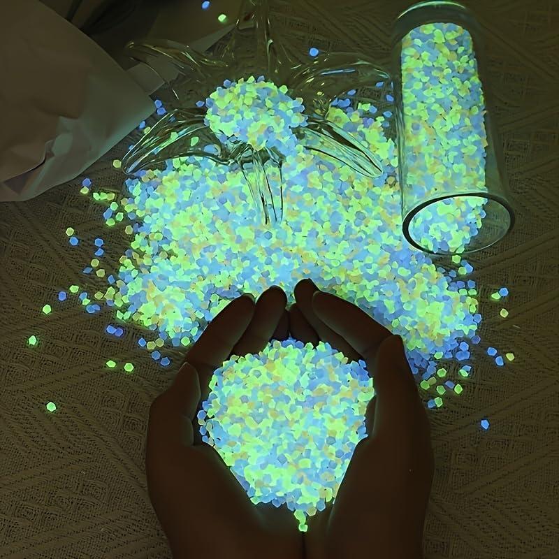 4000PCS Glow in The Dark Rocks Luminous Pebble Stones Fairy Garden Decor Outdoor Decorations for Plants Backyard Aquarium Pathway Random Color