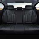 Coverado Back Seat Covers, Waterproof Car Protectors, Black Leather Seat Covers, 3-Piece Automotive Seat Covers for Back Seats Universal Fit for SUVs & Cars, All-Weather Protection