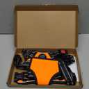 PHOEPET No Pull Dog Harness Medium Reflective Front Clip Vest with Handle,Adjustable 2 Metal Rings 3 Buckles,[Easy to Put on & Take Off](M, Orange)