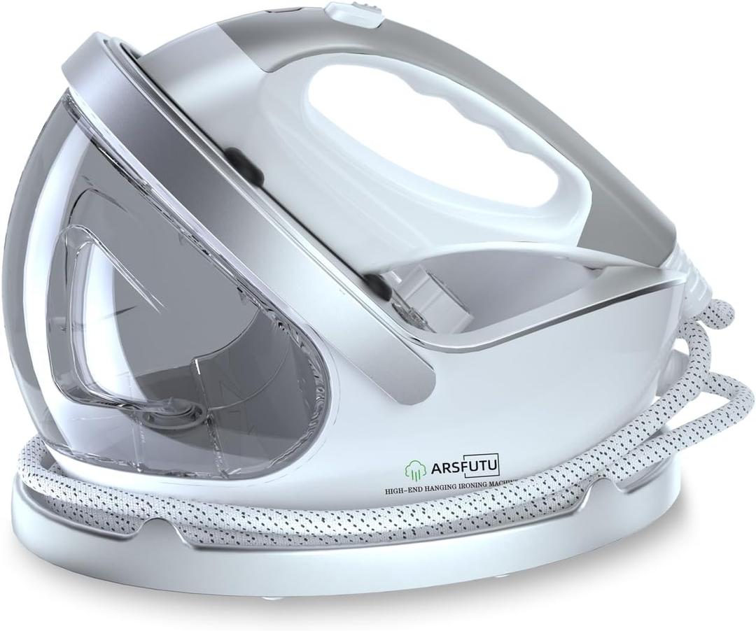 Professional Steam Station 1400W Portable Steam Iron for Clothes 25s Fast Heating with 1.1L Water Tank, Three Level Adjustable Temperature, Anti-Drip, Self-Cleaning for All Fabrics