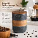 Miamolo Airtight Coffee Storage Container Jar with Lid, Ceramic Kitchen Food Storage Jars for Spice Sugar Cookie, Coffee Bean Stackable Decorative Jars for Housewarming, Grey & 28 fl.oz