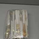 I00000 144Pcs Gold Plastic Silverware, Gold Plastic Utensils Set,Disposable Utensils Heavy Duty,Disposable Silverware Set Includes 48 Forks,48 Knives,48 Spoons for Wedding & Party (White)