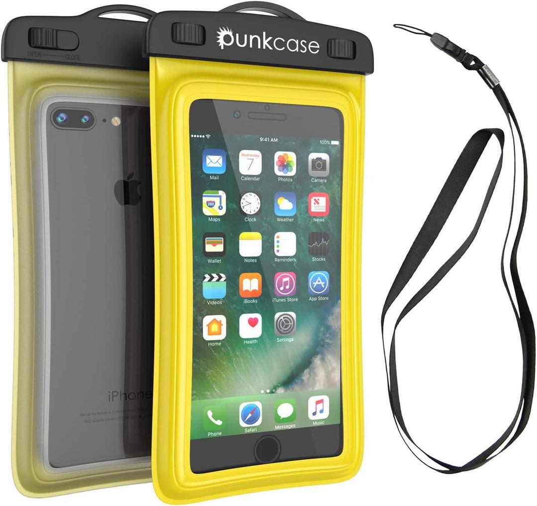 Waterproof Phone Pouch, PunkBag Universal Floating Dry Case Bag for Most Cell Phones incl. iPhone 8 Plus & Samsung Galaxy S9 | Perfect for Keeping Your Cellphone & Valuables Dry and Safe (Yellow)