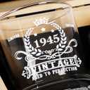 LIGHTEN LIFE 80th Birthday Gifts for Men 12 OZ,1946 Whiskey Glass in Valued Wooden Box,Birthday Bourbon Glass for 80 Years Old Dad,Husband,Friend,80th Bday Gift Ideas