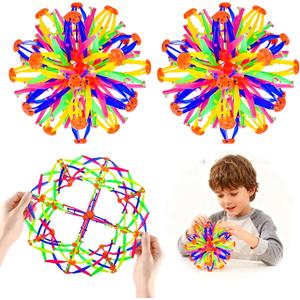 2Pcs Collapsible Expandable Breathing Expanding Balls Toy - More Than Doubles in Size from 6" to 12",Magic Sensory & Fidget Sphere Toy for Kids and Adults Play,Autism, Anxiety,Yoga -ADHD
