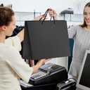 MUIIGOOD Gift Bags With Handles Paper Gags Medium Bulk For Party Shopping Birthday Wedding (6Pcs Black-35 * 26 * 13cm)