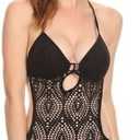 Crochet Shell Cut-Out one Piece Bathing Suit L