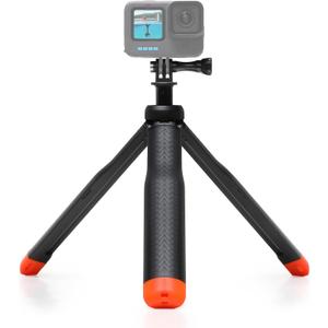 SOONSUN 4in1 Floating Selfie Stick Tripod for GoPro Hero 13 12 11 10 9 8 7 6 5 4 3, Max, AKASO, Osmo Action 3/4/5 Pro Camera - As Waterproof Extension Monopod Pole Floating Handle Grip Tripod Stand (Red)