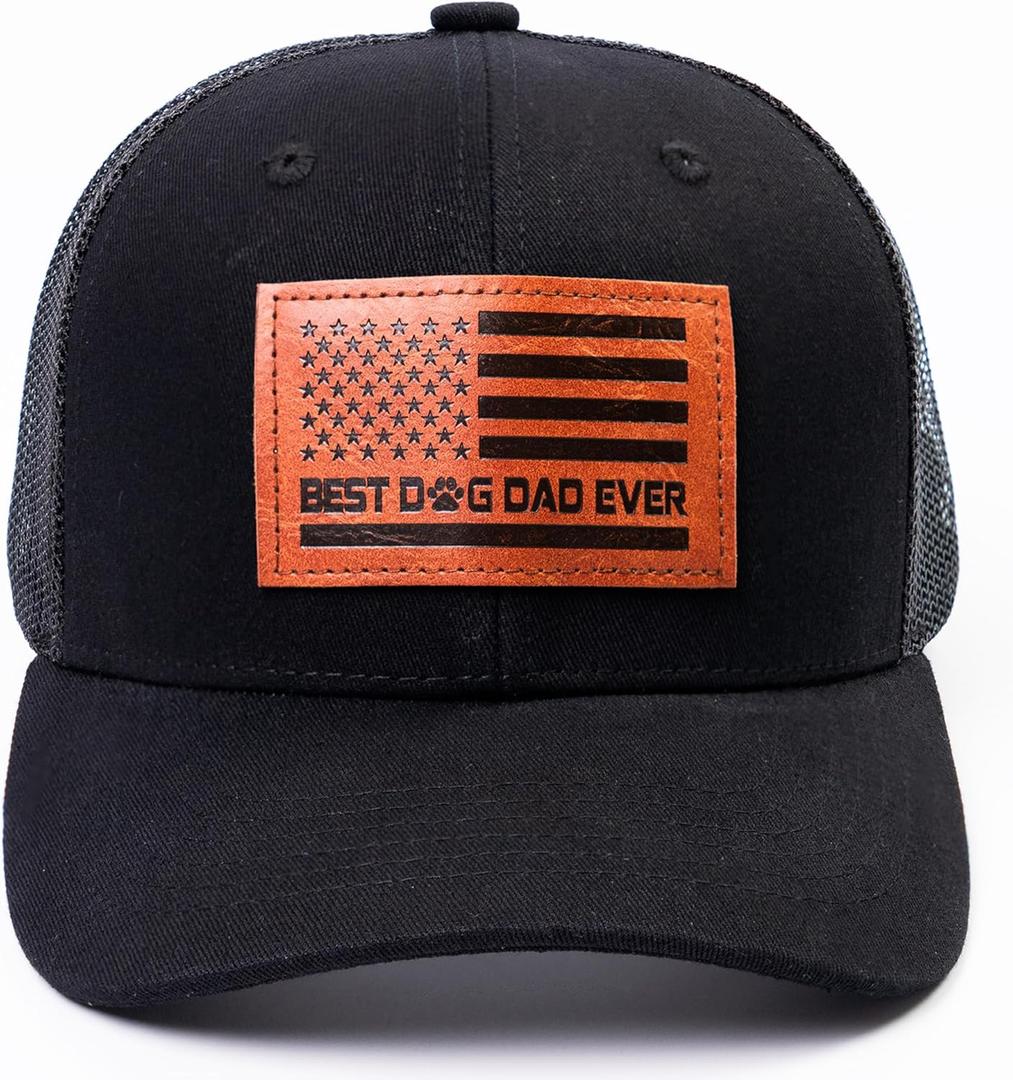 4 x The Dogfather Trucker Hat for Men, Best Dog Dad Gifts, Adjustable Mesh Back Baseball Cap, Idea (One Size)