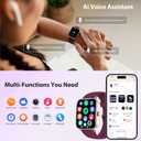 Smart Watch for Women Men, 1.85" HD AMOLED Fitness Tracker (Answer/Call) with 24/7 Heart Rate/Sleep/SpO2 Monitor for iPhone & Android, 120+ Sports Modes Smartwatch with IP68 Waterproof, 2 Bands