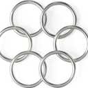 2 inch Metal O Rings, Stainless Steel Round Ring Buckles, Solid Welded Metal Loop for Dog Collars, Macrame, Hanging Strap Slings (2" x 6pcs)