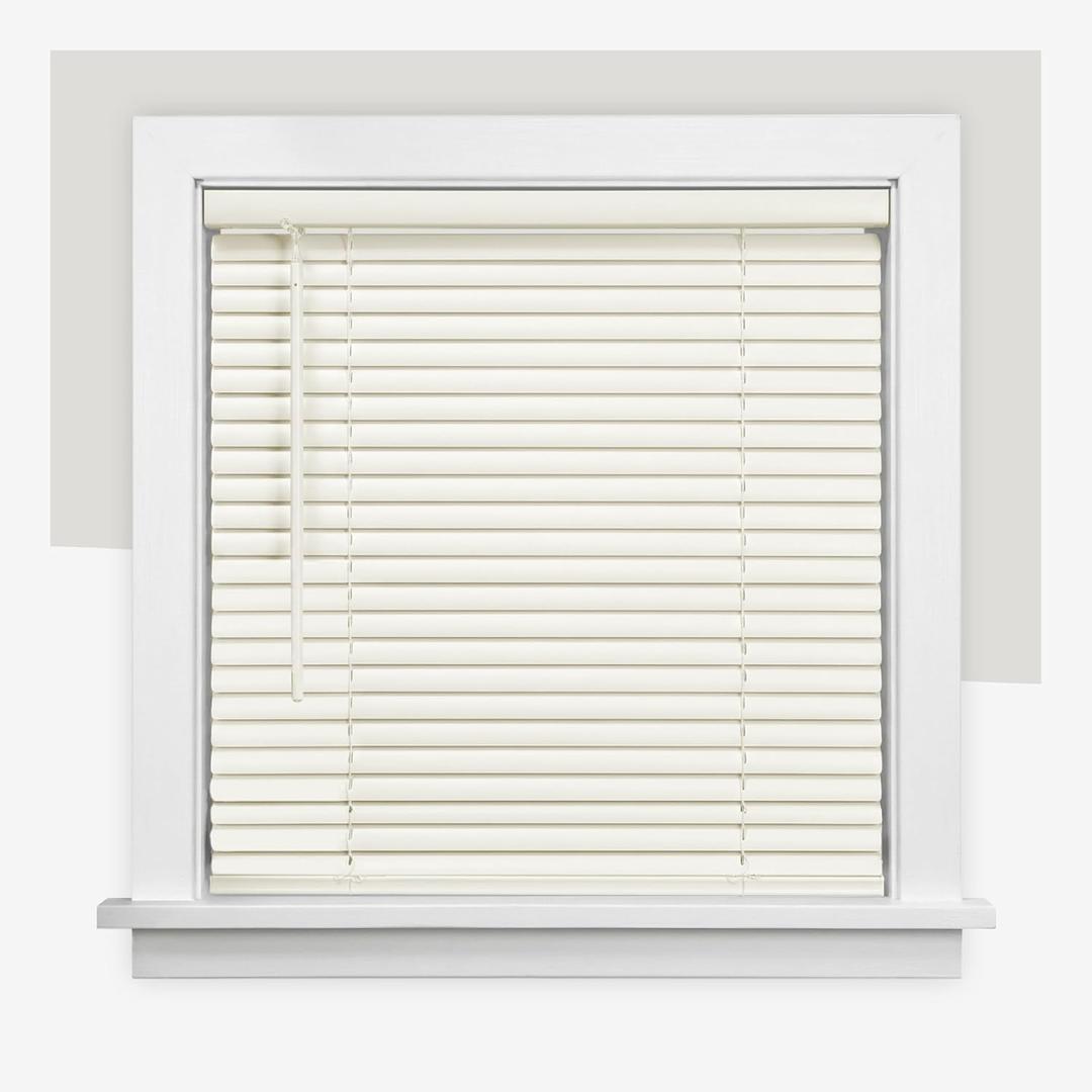 CHICOLOGY Cordless Mini Blinds, 1 Inch Vinyl Window Blinds, Room Darkening & Privacy, Easy Install with Adhesive Brackets, Child Safe, for Windows, Doors & Campers, Alabaster,22.5" W x 72" H