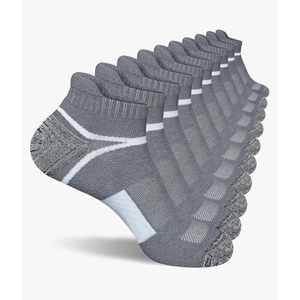 Men's Athletic Cushioned Ankle Socks Comfort Wicking Anti-Blister Running Sock 5 Pairs