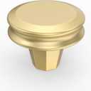 Amerdeco 10 Pack Brushed Gold Cabinet Knobs Single Hole Cabinet Pulls Diameter Round Drawer Knobs and Pulls for Bathroom Cabinets ZH0073